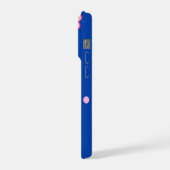 blaue florale Punkte iPhone Hülle (Linke Seite)