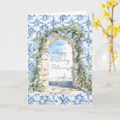 Blaue Florale Sizilianische Blaue Himmel Blick Karte (Gelbe Blume)