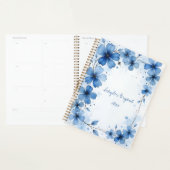 Blaue florale Spiralbindung abstrakt botanisch Frü Planer (Anzeige)