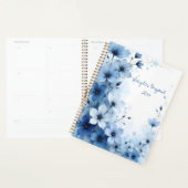 Blaue florale Spiralbindung abstrakt botanisch im Planer (Anzeige)