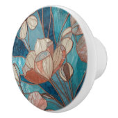 Blaue Florale Teal-Blush  Keramikknauf (Rechts)