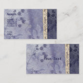 Blaue Florale Visitenkarte (Vorne/Hinten)