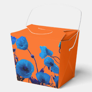 Blaue Florale Wasserfarbe Mohnblumen Sommer Sonnen Geschenkschachtel
