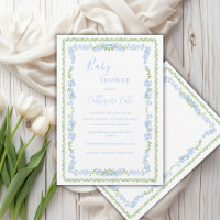 Blaue florale wunderliche Babyparty