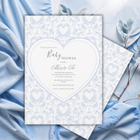 Blaue florale wunderliche Herz Baby Shower
