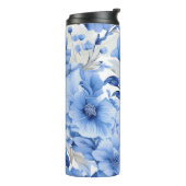 Blaue Floralsymphonie Thermosbecher (Nach links gedreht)