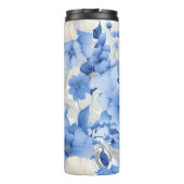 Blaue Floralsymphonie Thermosbecher (Rückseite)