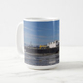 Blaue Flossen Kaffeetasse (Vorderseite Links)