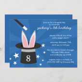 Blaue Flüchtige Blick-a-Boo Rabbit Custom Magic Bi Einladung (Vorne/Hinten)