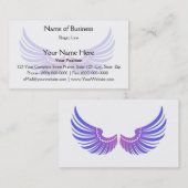 Blaue Flügel mit Magenta Verschönerung Visitenkarte (Vorne/Hinten)