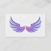 Blaue Flügel mit Magenta Verschönerung Visitenkarte (Rückseite)