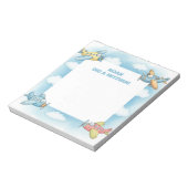 Blaue Flugzeuge Personalisiert Mitzvah Notizblock (Rotiert)