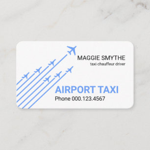 Blaue Flugzeuge starten Taxi Visitenkarte
