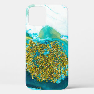 Blaue Fluid Art mit goldenem Glitter, kreative Abs Case-Mate iPhone Hülle