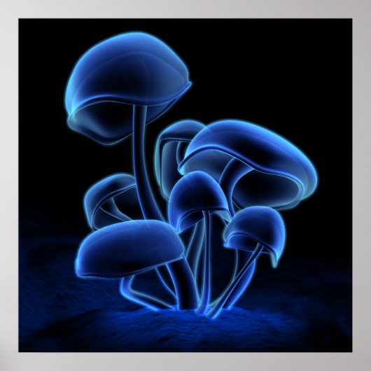 Blaue Fluoreszenz (Square) Poster (Vorne)