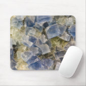 Blaue Fluorit-Kristalle in der Matrix Mousepad (Mit Mouse)