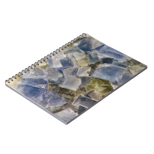 Blaue Fluorit-Kristalle in der Matrix Notizblock (Linke Seite)