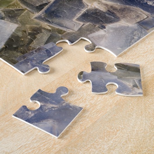 Blaue Fluorit-Kristalle in der Matrix Puzzle (Seite)