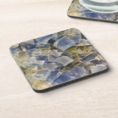 Blaue Fluorit-Kristalle in der Matrix Untersetzer (Linke Seite)