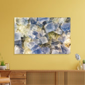 Blaue Fluoritkristalle in Matrix Leinwanddruck (Insitu (Wohnzimmer))