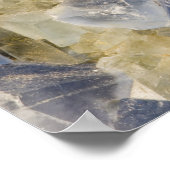 Blaue Fluoritkristalle in Matrix Poster (Ecke)