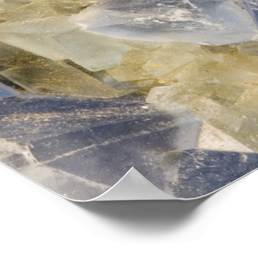 Blaue Fluoritkristalle in Matrix Poster (Ecke)