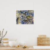 Blaue Fluoritkristalle in Matrix Poster (Küche)