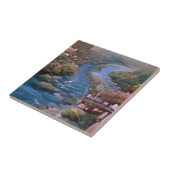 Blaue Flüsse, blaue Bäume, digitale Kunst Fliese (Seite)