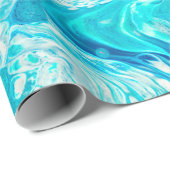 Blaue Flüssig-Marmor-Textur Geschenkpapier (Rolleneckpunkt)