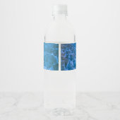 Blaue Flüssige Waves Wasserflaschenetikett (Rückseite)