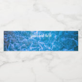 Blaue Flüssige Waves Wasserflaschenetikett (Einzelnes Label)