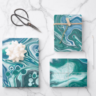 Blaue Flüssigkeit Geschenkpapier Set
