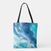 Blaue Flüssigmarmortextur Tasche (Rückseite)
