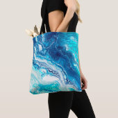 Blaue Flüssigmarmortextur Tasche (Von Nahem)