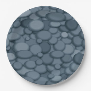 Blaue Flussstein-Kiesel Kunst Pappteller