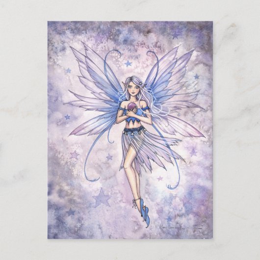 Blaue Flüsterfee Postkarte (Vorderseite)