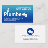 Blaue Flutwasserblasen Plumbing Visitenkarte (Vorne/Hinten)