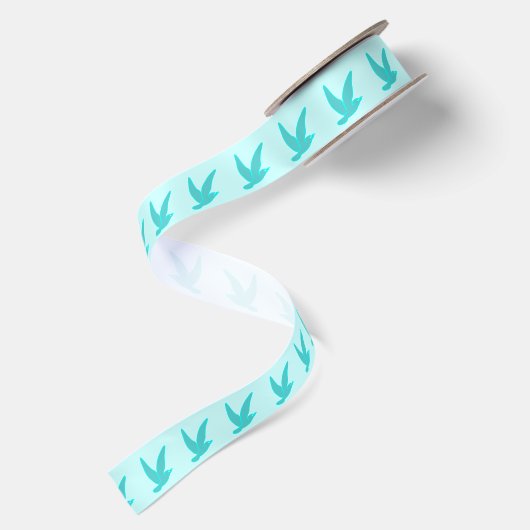 Blaue Flying Birds Satinband (Rückseite)