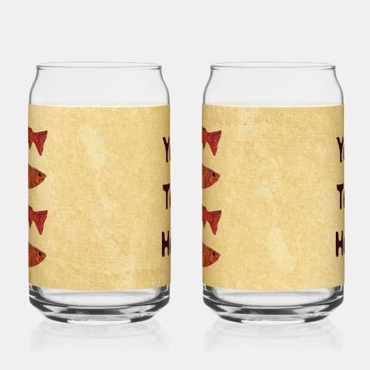 Blaue Folkloretrout/Lachs Dosenglas (Links)