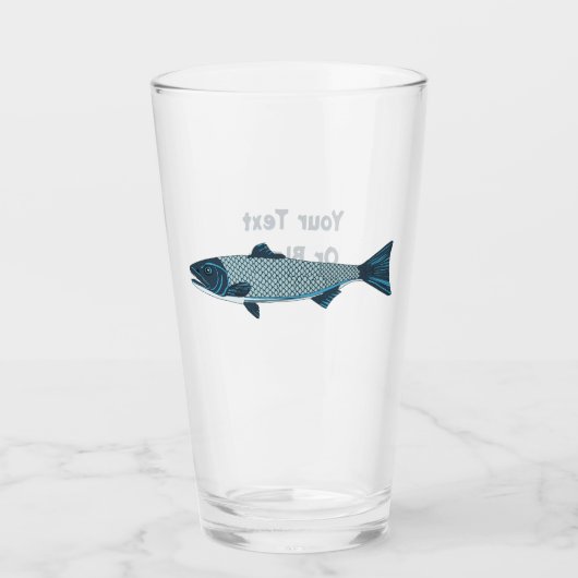 Blaue Folkloretrout/Lachs Glas (Vorderseite)