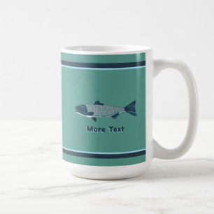 Blaue Folkloretrout/Lachs Kaffeetasse