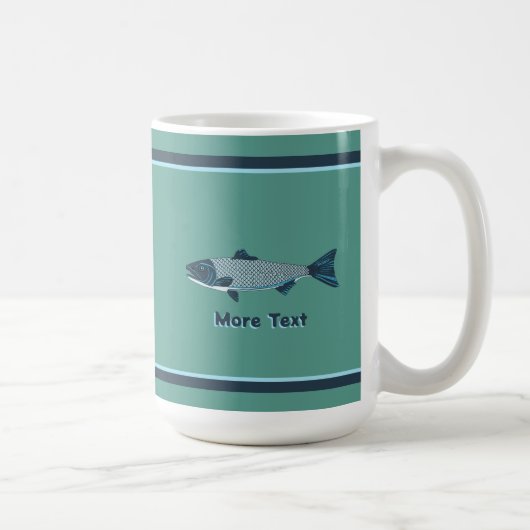 Blaue Folkloretrout/Lachs Kaffeetasse (Rechts)