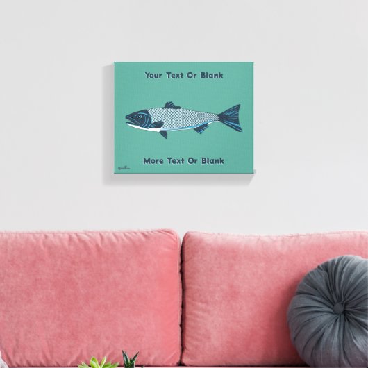 Blaue Folkloretrout/Lachs Leinwanddruck (Insitu (Wohnzimmer))