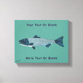 Blaue Folkloretrout/Lachs Leinwanddruck (Vorderseite)