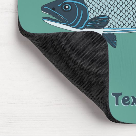 Blaue Folkloretrout/Lachs Mousepad (Ecke)