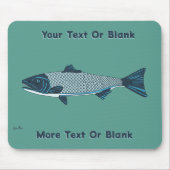 Blaue Folkloretrout/Lachs Mousepad (Vorne)