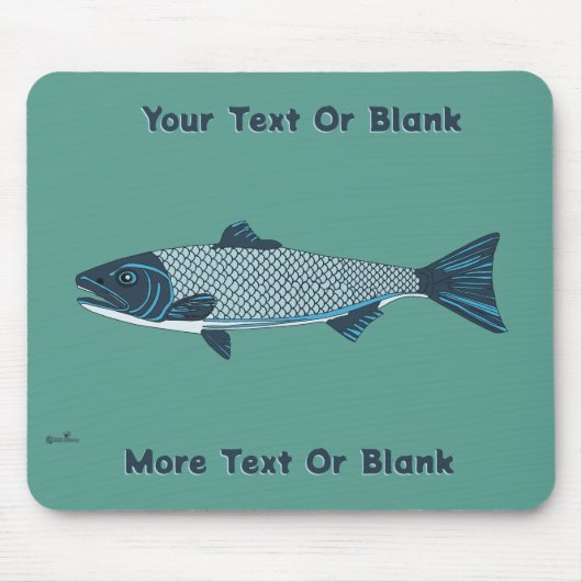 Blaue Folkloretrout/Lachs Mousepad (Vorne)