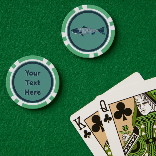 Blaue Folkloretrout/Lachs Pokerchips (Pokertisch (doppelt))