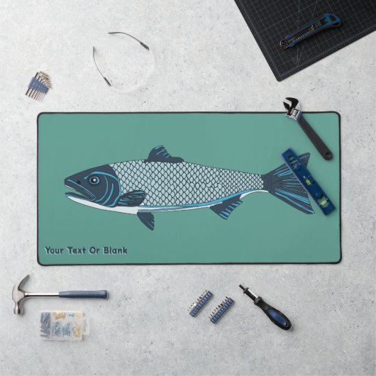 Blaue Folkloretrout/Lachs Schreibtischunterlage (Arbeitsplatz)