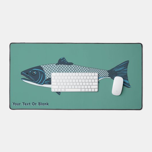 Blaue Folkloretrout/Lachs Schreibtischunterlage (Tastatur & Maus)